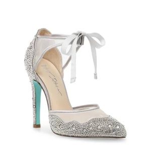 COPY - Blue by Betsey Johnson , rhinestone stiletto Size 10